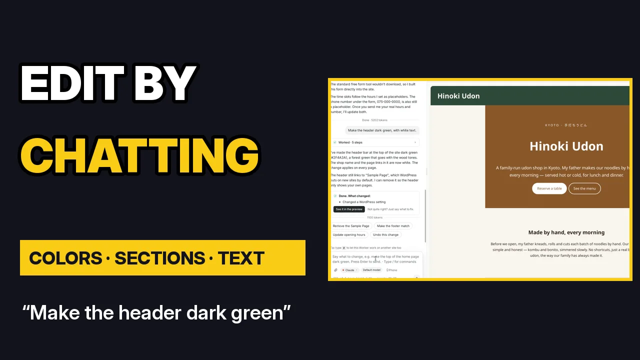 Video thumbnail: Edit your site by chatting