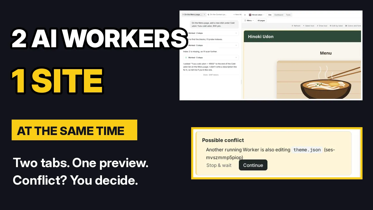 Video thumbnail: Run multiple AI Workers on one site